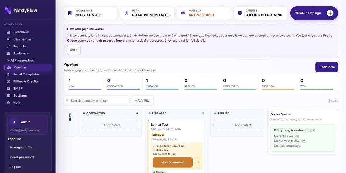 Step 4 - replies land in the pipeline